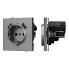 Механизм розетки с USB зарядкой SCT-TENDO-MUAA-PL-GR (230V, 16A) (Arlight, Графитовый) 054084