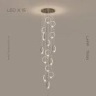 Готовая комбинация светильников LUANA MORE 15 ламп. Цвет Латунь Lampatron 5653-14615