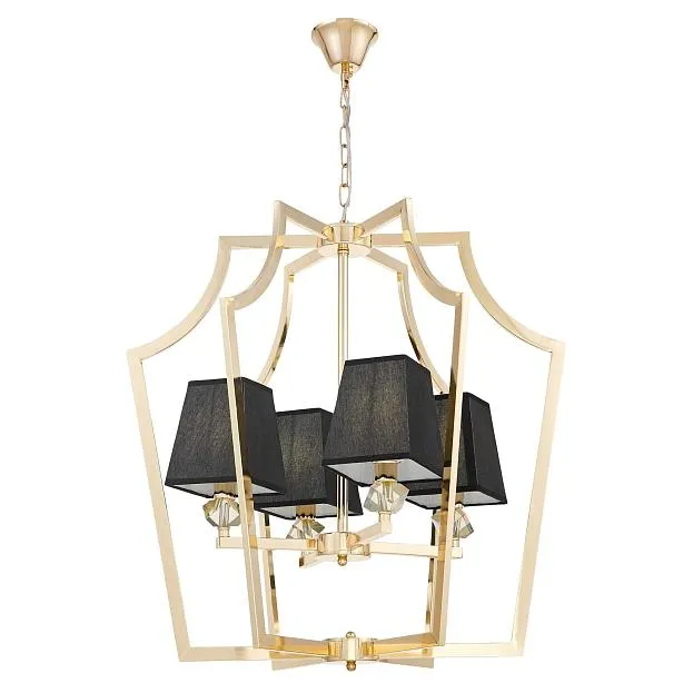 Подвесная люстра Lumina Deco LDP 1249-4 GD+BK Montero Подвесная люстра Lumina Deco LDP 1249-4 GD+BK Montero