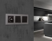 Лицевая панель ALFA (Черный матовый) для терморегулятора теплого пола с цифровым дисплеем Volt AP8058 QUANT