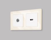 Комплект механизма TV розетки оконечной экранированной 5-1000MHz 3dB ALFA Белый матовый Volt MA133005 QUANT