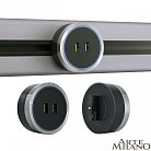 Трековая розетка, 2.1A 250V Arte Milano 380066TS LED/USBx2 Grey Am