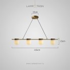 Реечный, рядный светильник TORVILL LONG 4 плафона. Цвет латунь Lampatron 8860-25017