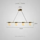 Реечный, рядный светильник TORVILL LONG 4 плафона. Цвет латунь Lampatron 8860-25017