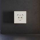 Накладка для розетки с заземлением и защитными шторками, с USB A+A, (хлопок) Voltum VLS000913 S70