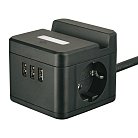 Розеточные блоки, удлинители Uniel S-GCD2-1,5SBUH BLACK Standard