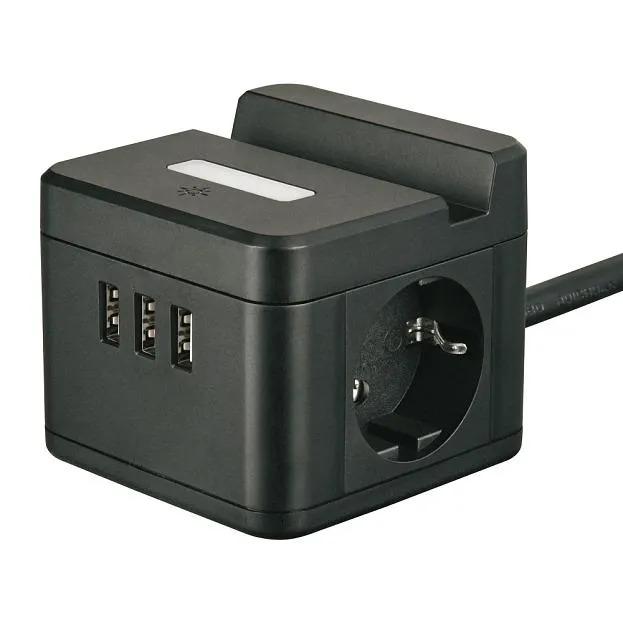 Розеточные блоки, удлинители Uniel S-GCD2-1,5SBUH BLACK Standard