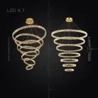 Кольцевые люстры и светильники BERTOLDA B CAS Семь колец. 30 + 50 + 70 + 90 + 110 + 130 + 150 см Lampatron 6524-17760