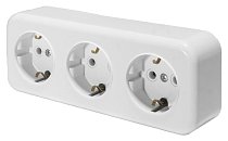 Розетка 3-местная с/з STEKKER 39697 PST16-51-20