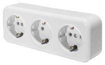 Розетка 3-местная с/з STEKKER 39697 PST16-51-20