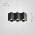 Точечный свет CONSOLE 3 лампы. Тип B. Цвет Черный. 3000K. 15W Lampatron 6476-17502