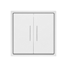 Двухклавишный проходной переключатель с LED-подсветкой LeDron 2 Gang 2 Way LED White