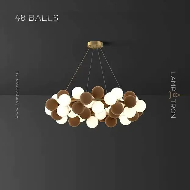 Кольцевые люстры и светильники LATTE 48 шаров (24 лампы). Цвет Кофе Lampatron 8318-22665 Кольцевые люстры и светильники LATTE 48 шаров (24 лампы). Цвет Кофе Lampatron 8318-22665