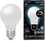 Лампа светодиодная диммируемая Gauss 102202210-D E27 10W 4100К матовая