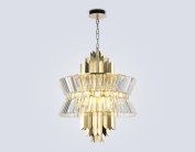 Подвесная люстра Ambrella light LH41017/12 BS/CL латунь/прозрачный E14*12 max 40W D560*660