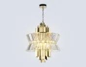 Подвесная люстра Ambrella light LH41017/12 BS/CL латунь/прозрачный E14*12 max 40W D560*660