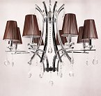Хрустальная подвесная люстра Lumina Deco LDP 66247-8 BR+CHR Glamour