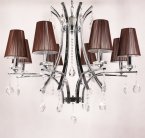 Хрустальная подвесная люстра Lumina Deco LDP 66247-8 BR+CHR Glamour