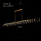 Реечный, рядный светильник GLORIOLE UP DOWN LINE Тип B (Кристаллы — Вниз). 36 LED. Lampatron gloriole-up-down-line-b-36 9126-25982