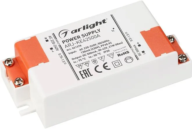 Блок питания для светодиодной ленты Arlight 021378 ARJ-SP-FLAT Блок питания для светодиодной ленты Arlight 021378 ARJ-SP-FLAT