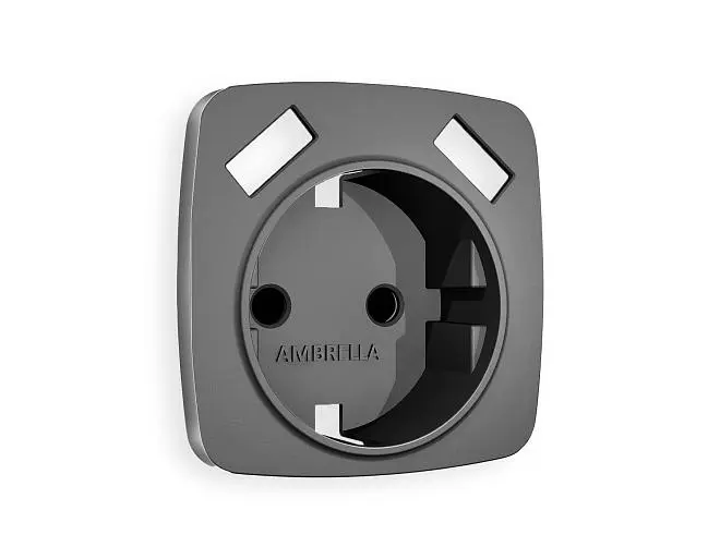 Лицевая панель OMEGA (Антрацит серый) для электрической розетки Ambrella Volt OP6590 QUANT Лицевая панель OMEGA (Антрацит серый) для электрической розетки Ambrella Volt OP6590 QUANT
