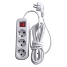 Удлинитель трехместный с/з с выключателем STEKKER 39522 HM03-31-10 3x0,75, 10м Home (У10А-002), белый