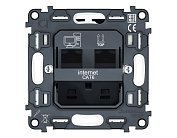 Механизм компьютерной двойной розетки RJ-45 (8P8C) CAT6 1000 Base-T с автоматической защитной шторкой QUANT Volt VM189