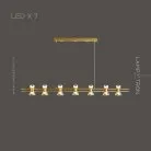 Реечный, рядный светильник BLASIUS LONG 7 ламп. Цвет Латунь Lampatron 6942-20958