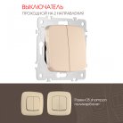 Выключатель двухклавишный проходной (на 2 направления), 10AX 250V Arte Milano 205.32-2.shampan am