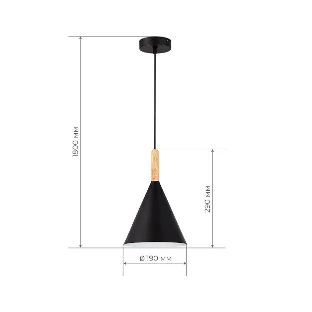 Светильник подвесной Черный/Черный E27 1*40W Evoluce SLE1255-403-01 ARKET