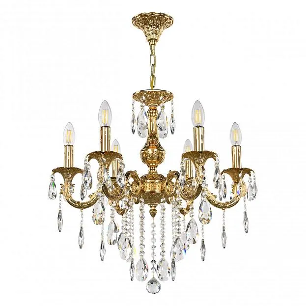 Люстра с хрустальными подвесками Bohemia Ivele Crystal AL79101/6/175 B G