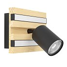 Светодиодное бра 8W(LED) 3000K, 660lm, сталь, дерево, черный, коричневый, черный Eglo 390521 GESTEIRA