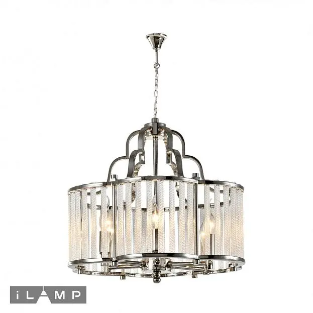 Подвесная люстра iLamp Qeens P9501-6 Nickel Подвесная люстра iLamp Qeens P9501-6 Nickel