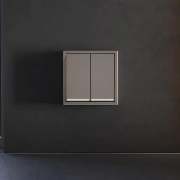 Клавиши для выключателя/переключателя двухклавишного с подсветкой, (капучино) Voltum VLS000414 S70