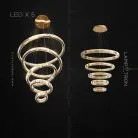 Кольцевые люстры и светильники BERTOLDA CAS Пять колец. 40 + 60 + 80 + 100 + 120 см Lampatron 6484-17583