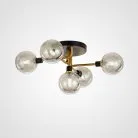 Потолочная люстра NEXO 5 плафонов. Цвет прозрачный. Каркас золото. Lampatron 2035-3018