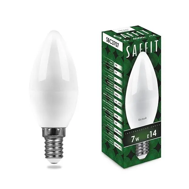 Лампа светодиодная Saffit 55169 E14 7W 6400K матовая SBC3707 Лампа светодиодная Saffit 55169 E14 7W 6400K матовая SBC3707