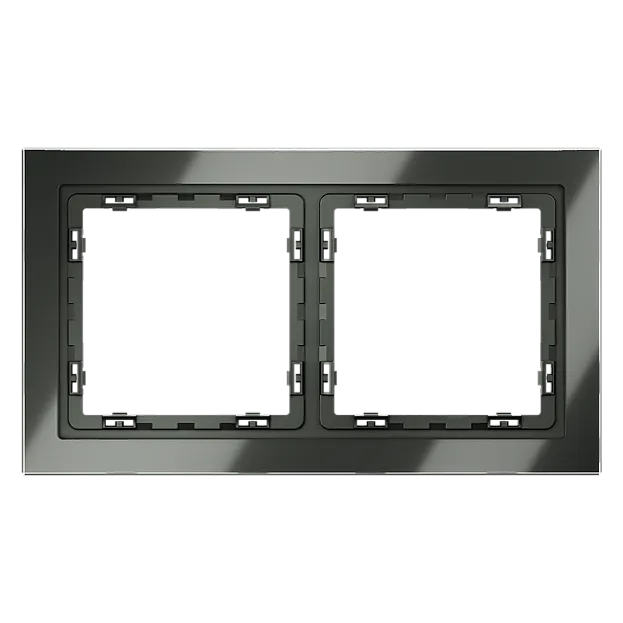 Рамка стеклянная  Voltum VLS110206 S70 на 2 поста, (титан, стекло)
