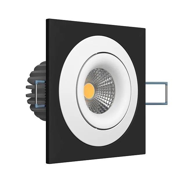 Встраиваемый поворотный светодиодный светильник Ledron LH07SB-R SQ Black-White 4000K TRIAC