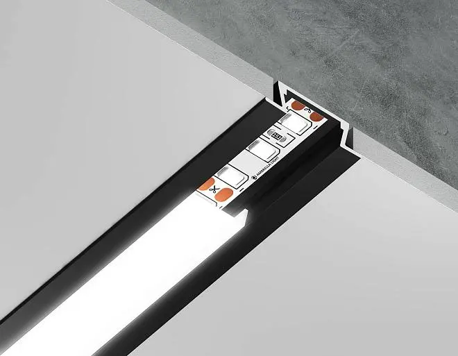 Алюминиевый профиль встраиваемый Ambrella light GP1001BK Alum Profile