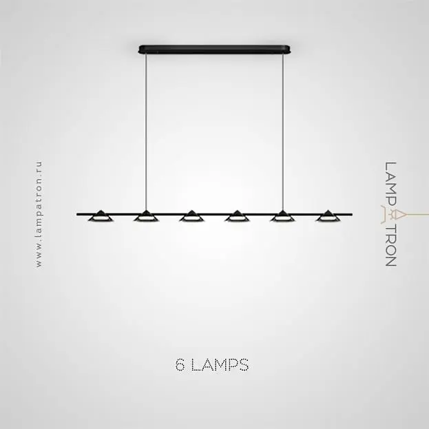 Реечный, рядный светильник MARCK LONG 6 плафонов Lampatron 8374-22919 Реечный, рядный светильник MARCK LONG 6 плафонов Lampatron 8374-22919