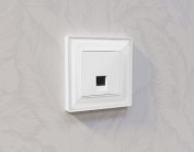 Комплект механизма компьютерной розетки RJ-45 (8P8C) CAT6A экранированной с автоматической защитной шторкой ALFA Белый матовый Volt MA132005 QUANT