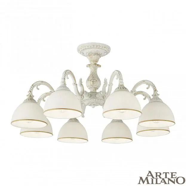 Люстра потолочная Arte Milano 346410/8 WT+G AM346410 Люстра потолочная Arte Milano 346410/8 WT+G AM346410
