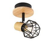 Спот Ambrella light TR8751 BK/WD черный/дерево IP20 E27 D115*175