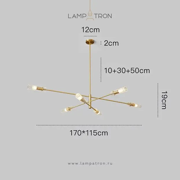 Люстра RADIANT 6 ламп. Цвет: Латунь Lampatron f-radiant-brass-6 8170-22366 Люстра RADIANT 6 ламп. Цвет: Латунь Lampatron f-radiant-brass-6 8170-22366