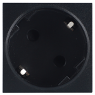Розетка 2К+З нем.ст., 45 гр., с з/ш, черн. матовая Donel DF6DANMS 45х45