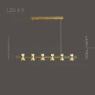 Реечный, рядный светильник BLASIUS LONG 6 ламп. Цвет Латунь Lampatron 6942-20957