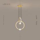 Подвесной светильник LUANA 2 кольца. Цвет Латунь. Теплый свет Lampatron 5324-13647
