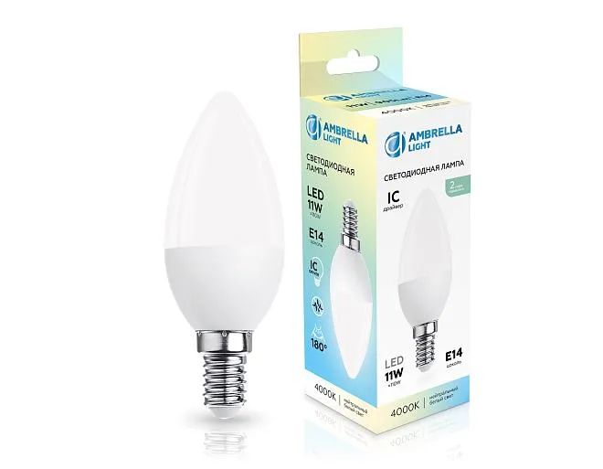 Светодиодная лампа Свеча C37 11W 4000K Ambrella light 371114