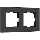 Рамка на 2 поста (черный матовый) Werkel W0022908 Slab a062800
